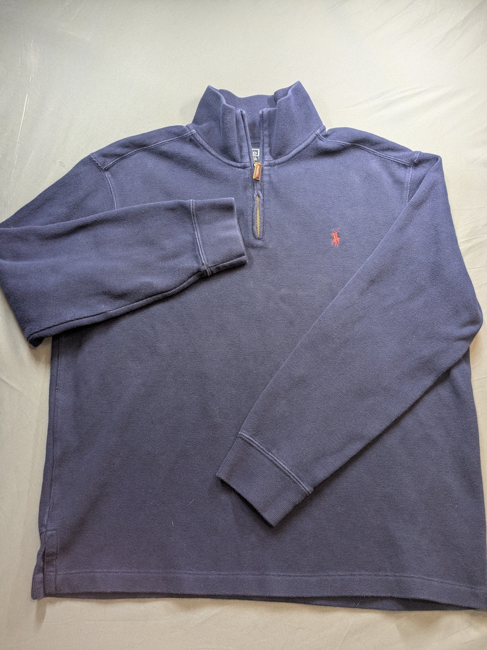 Ralph Lauren Navy Half-Zip with Red Pony